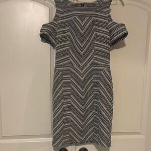 Pendleton Chevron Pattern Cold Shoulder  Wool Dress